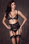 Sapphira 3pcs S (biustonosz,string,pas/bra,string,garter belt)