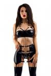 Glossy Elsa set made of Wetlook material, black, XL