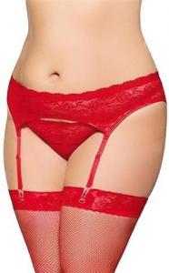 Garterbelt 3305 - Plus Size - red