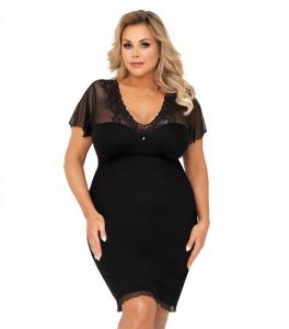 Donna Ivana czarna plus size Koszula nocna