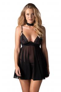 Babydoll i stringi Donarella czarne