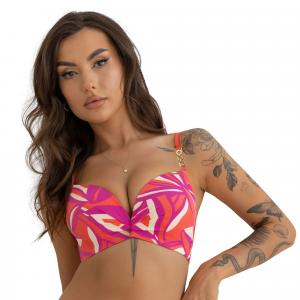 Biustonosz kąpielowy Twist brassiere róż-pomar.