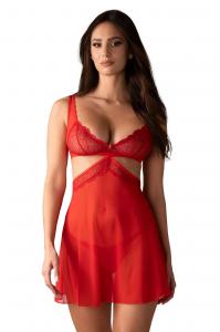Babydoll i stringi Cupide Desir czerwone