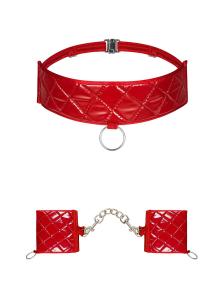 Kajdanki i choker Hunteria czerwone