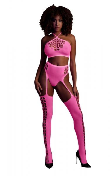 Two Piece with Crop Top and Stockings