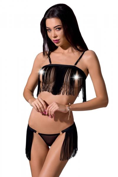 KASSANDRA SET WITH OPEN BRA black