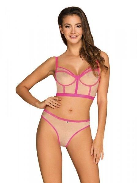 Obsessive Nudelia Top i Figi neon pink