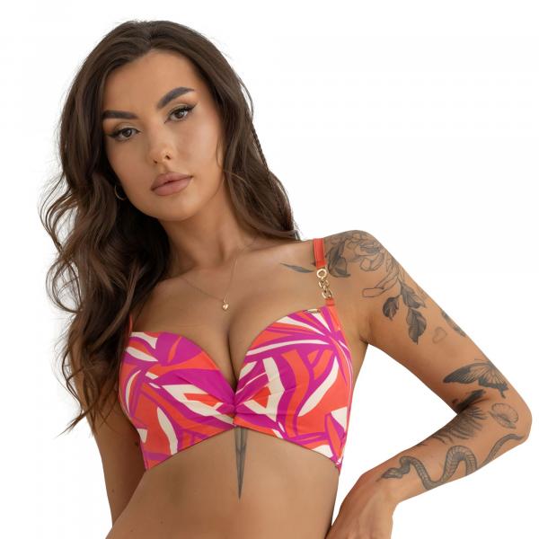 Biustonosz kąpielowy Twist brassiere róż-pomar.