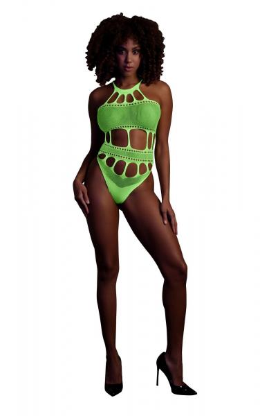 Body with Grecian Neckline - Neon Green