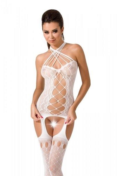 BS056 Bodystocking Biały