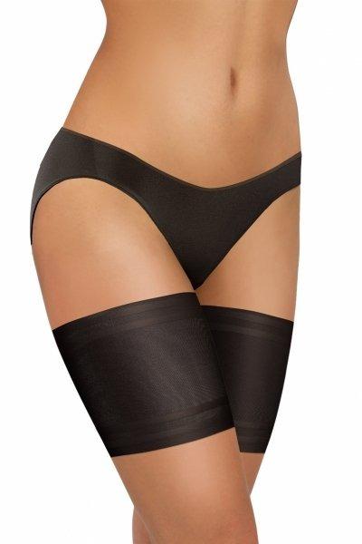 Sesto Senso Thigh Bands gładka czarna maxi Opaska na uda