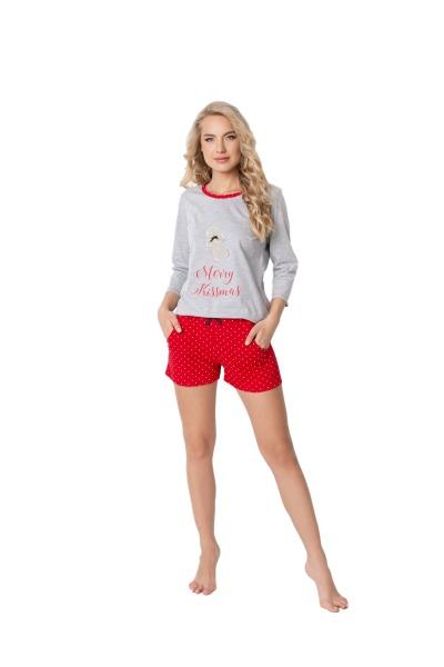 Aruelle Cookie Short Grey-Red piżama damska