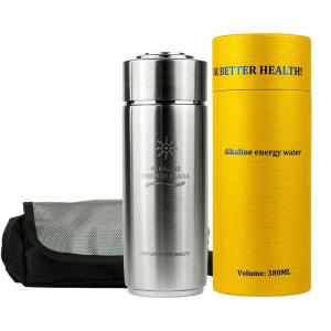 Water Flask Jonizator wody alkalicznej 0,38 l srebrny etui gratis