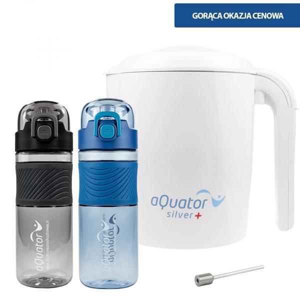 AQuator Silver plus Jonizator wody alkalicznej i srebrnej naczyniowy + 2 BIDONY GRATIS