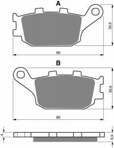 Klocki hamulca Gold Fren 021 S3 SUZUKI GSF GSX GSR/ XJ6 FZ8 YZF