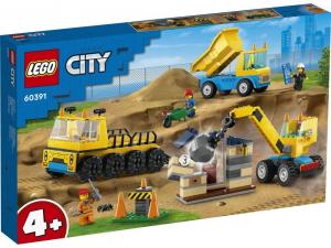 LEGO 60391 City Ciężarówki i dźwig z kulą wyburzeniową