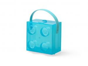 LEGO Classic 40240010 Przeźroczyste pudełko na śniadanie z rączką niebieskie