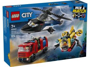 LEGO 60462 City Zestaw z helikopterem, wozem strażackim i łodzią podwodną