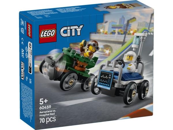 LEGO 60459 City Zestaw wyścigówek: samolot kontra łóżko szpitalne