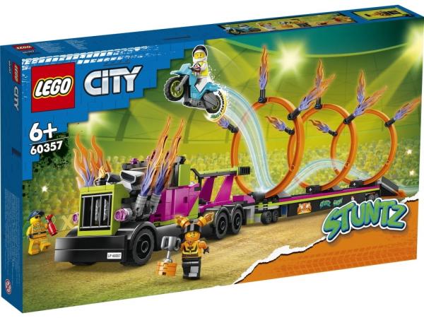 LEGO 60357 City Wyzwanie kaskaderskie - ciężarówka i ogniste obręcze