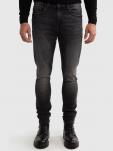 Jeansy męskie z wysokim stanem z przetarciami czarne Deric High Waist 913