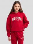 Bluza dziewczęca z kapturem z logo BIG STAR czerwona Salomeah 603