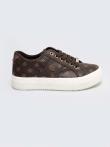 Sneakersy damskie ze skóry ekologicznej brązowe RR274357 803