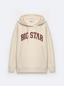 Bluza damska z kapturem z logo BIG STAR beżowa Rubialsa 103