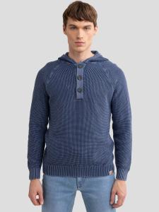 Sweter męski z kapturem granatowy Carlson 403