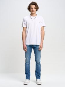 Koszulka męska z kieszonką biała Carbon 101