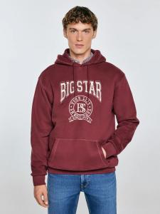 Bluza męska z kapturem z haftem bordowa Adam 604