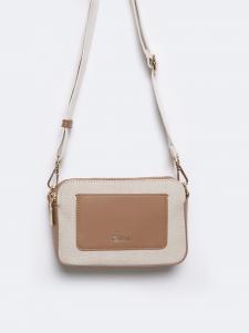 Torebka damska crossbody beżowo-brązowa RR574297 801