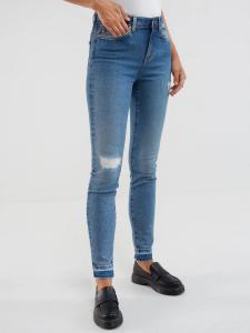 Jeansy damskie skinny z przetarciami niebieskie Adela 483