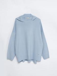 Sweter damski typu poncho niebieski Rajana 400