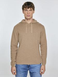 Sweter męski z kapturem beżowy Hoodsy 805