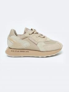 Buty damskie sportowe ze skóry naturalnej beżowe OO274564 801