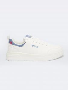 Sneakersy męskie ze skóry ekologicznej beżowe NN174150 801