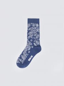 Skarpety męskie z wzorem paisley niebieskie Bandero 401