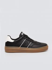 Sneakersy dziecięce ze skóry ekologicznej czarne SS374025 906