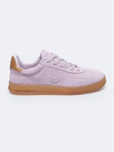 Sneakersy damskie ze skóry naturalnej zamszowej fioletowe RR274850 501
