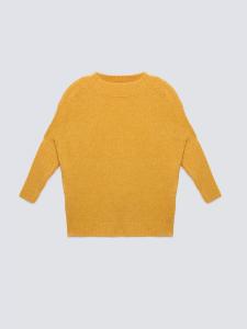 Sweter damski oversize z dodatkiem wełny żółty Mayamiko 201