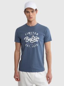 Koszulka męska bawełniana z nadrukiem niebieska Ratow 401