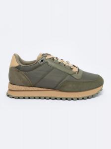 Sneakersy męskie z zamszowymi wstawkami khaki NN174325 303