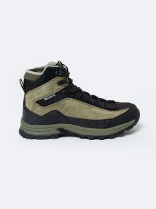 Buty męskie trekkingowe ze skóry zamszowej khaki OO174453 303