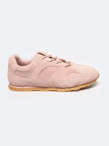 Sneakersy damskie ze skóry naturalnej zamszowej różowe RR274820 601