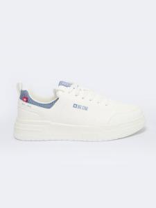 Sneakersy męskie ze skóry ekologicznej beżowe NN174150 801