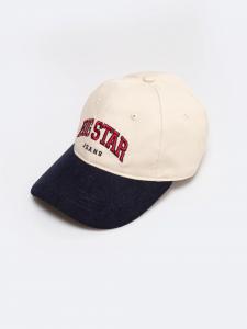 Czapka unisex z daszkiem z logo BIG STAR beżowo-granatowa Rubona 000