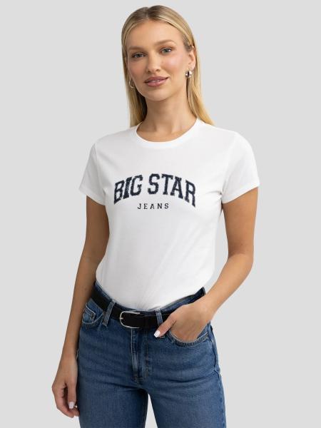 Koszulka damska bawełniana z logo BIG STAR biała Ramila 100