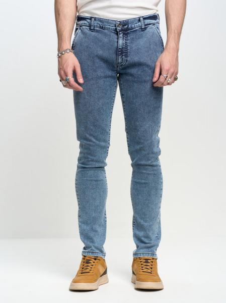 Spodnie chinosy jeans męskie niebieskie Cinar 322