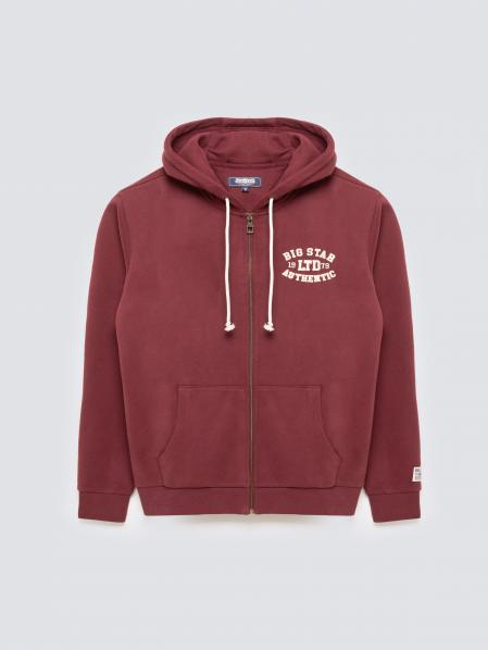 Bluza męska rozpinana z kapturem z kolekcji Authentic bordowa Karol 604